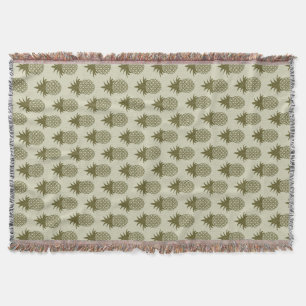 Khaki Pineapple Pattern Deken