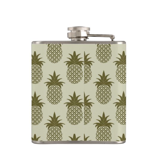 Khaki Pineapple Pattern Heupfles (Achterkant)