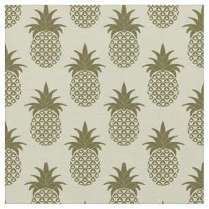 Khaki Pineapple Pattern Stof