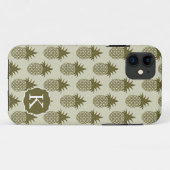 Khaki Pineapple Pattern | Voeg je Initiaal toe Case-Mate iPhone Case (Achterkant (horizontaal))
