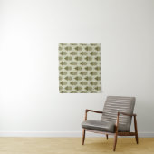 Khaki Pineapple Pattern Wandkleed (In situ)
