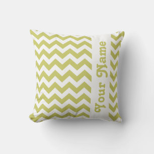 Khaki Safari Chevron met aangepaste tekst Kussen