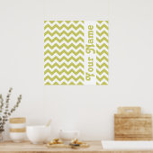 Khaki Safari Chevron met aangepaste tekst Poster (Keuken)