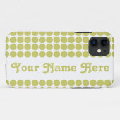 Khaki Safari Dot met naam Case-Mate iPhone Case (Achterkant (horizontaal))
