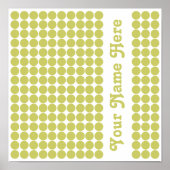 Khaki Safari Dot met naam Poster (Voorkant)