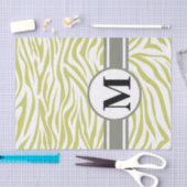 Khaki Safari Zebra met monogram Tissuepapier (Craft)