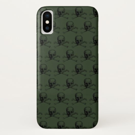 Khaki Skull Halloween Persoonlijke naam Case-Mate iPhone Case (Achterkant)