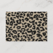 Khaki, Tan, Luipaardprint Visitekaartje (Achterkant)