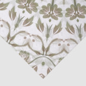 Khaki Taupe White Floral Mandala Tissuepapier (Detail)