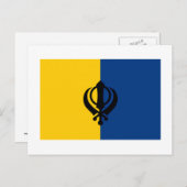 Khalistan Flag Briefkaart (Voorkant / Achterkant)