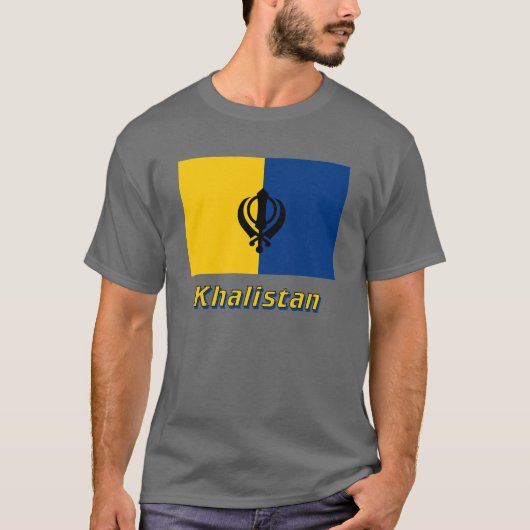 Khalistan Flag met naam T-shirt (Voorkant)