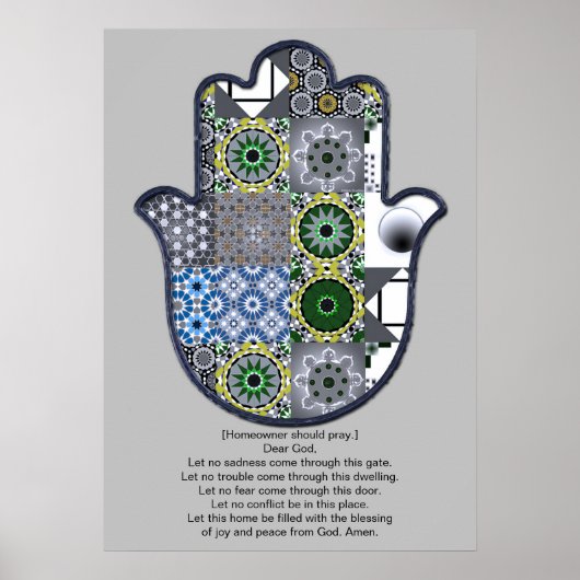 Khamsa Hand Poster Ontwerp 2 Eigenaar Luxe (Voorkant)