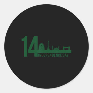Khan 14 augustus Onafhankelijkheidsdag Pakistan Pa Ronde Sticker