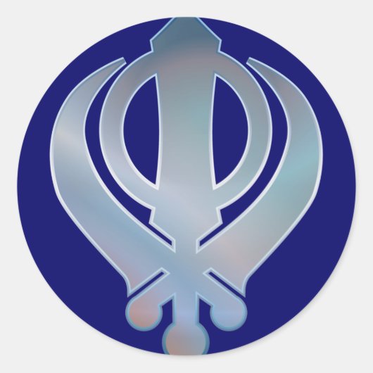 Khanda Ronde Sticker (Voorkant)