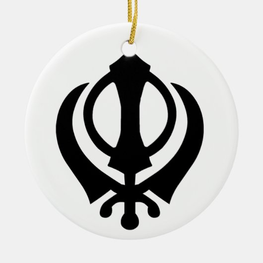 Khanda Sikh Symbol Keramisch Ornament (Voorkant)