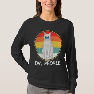 Khao Manee Ew Mensen met een kat-wieg gezichtsmas T-shirt