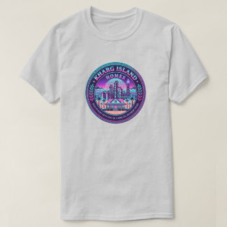 Kharg Eiland Huizen Iran Vaporwave Grijs T-Shirt