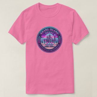 Kharg Eiland Huizen Iran Vaporwave Roze T-Shirt