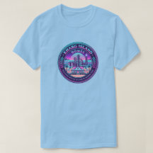 Kharg Island Homes Iran Vaporwave Blauwe T-Shirt