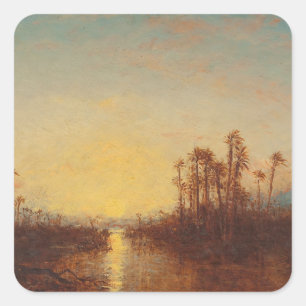 Khartoem, Coucher de Soleil – Félix Ziem Vierkante Sticker