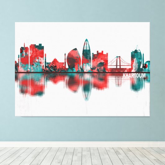 Khartoem Sudan Skyline Canvas Afdruk (Insitu (Houten vloer))