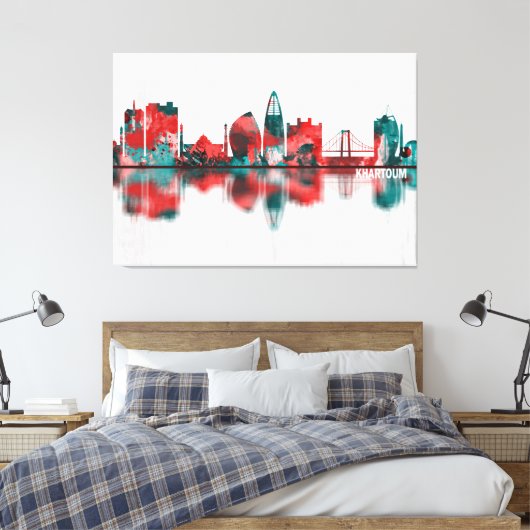Khartoem Sudan Skyline Canvas Afdruk (Insitu (Slaapkamer))