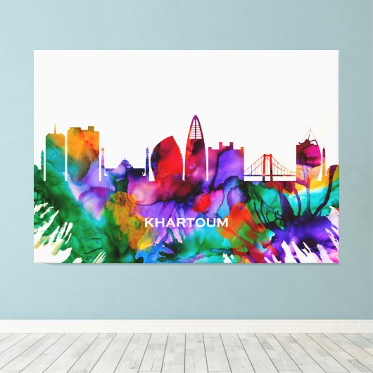 Khartoum Skyline Canvas Afdruk (Insitu (Houten vloer))