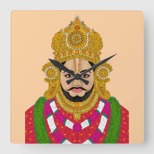 Khatu Shyam Ji wandklok Vierkante Klok