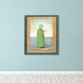 Khawa Khizir Khan rijdt op een vis uit de Small Canvas Afdruk (Insitu (Houten vloer))