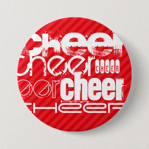 Kheer; Scarlet Red Stripes Ronde Button 7,6 Cm