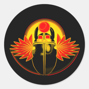 Kherpi God van de Rising Sun, de sjaalkever. Ronde Sticker
