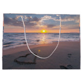 Khic Beach Sunset Heart in zand Groot Cadeauzakje (Achterkant)