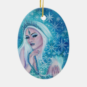 Khione godin van sneeuwkunst door Renee Lavoie Hol Keramisch Ornament