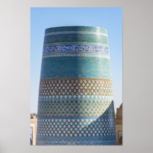 Khiva, Oezbekistan - Onvoltooide Kalta Minor-minar Poster