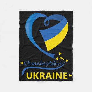 Khmelnytskyi Ukraine National Flag Heart Emblem Cr Fleece Deken