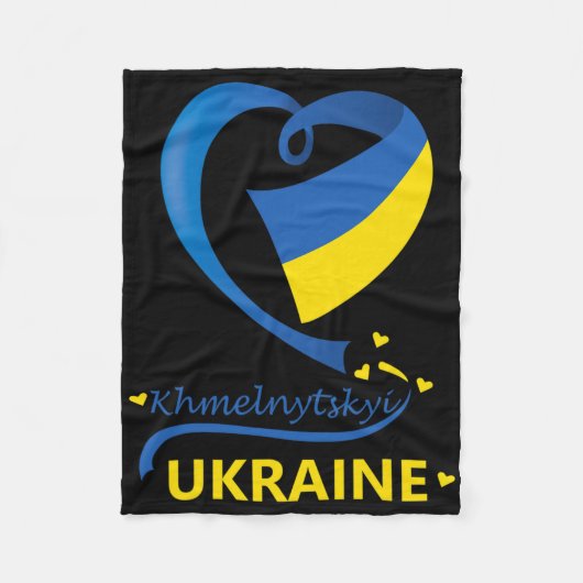 Khmelnytskyi Ukraine National Flag Heart Emblem Cr Fleece Deken (Voorkant)