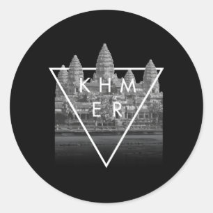 Khmer Cambodjaans Esthetisch Angkor Wat Ronde Sticker