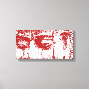 Khmer Stone Face ... Bayon Temple, Cambodja Canvas Afdruk