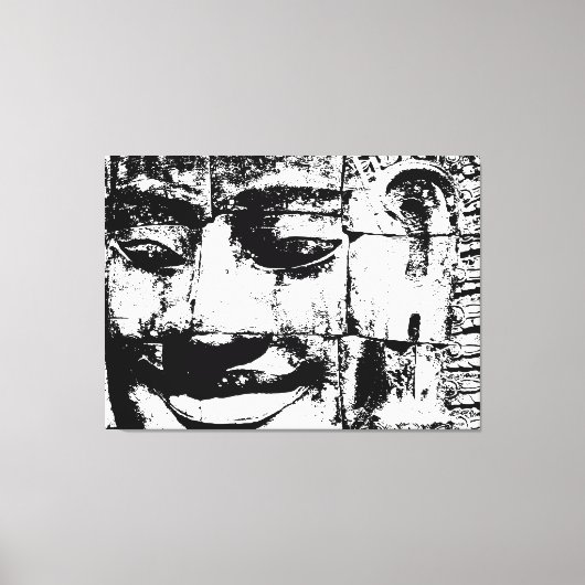 Khmer Stone Face ... Bayon Temple, Cambodja Canvas Afdruk (Voorkant)
