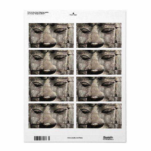 Khmer Stone Face ... Bayon Temple, Cambodja Etiket (Full Sheet)