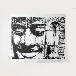 Khmer Stone Face ... Bayon Temple, Cambodja Wandkleed