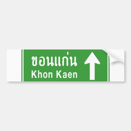 Khon Kaen Ahead ⚠ Thai Highway Traffic Sign ⚠ Bumpersticker (Voorkant)