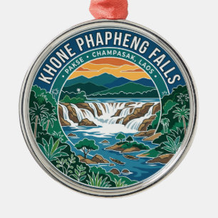 Khone Phapheng-watervallen Laos Metalen Ornament
