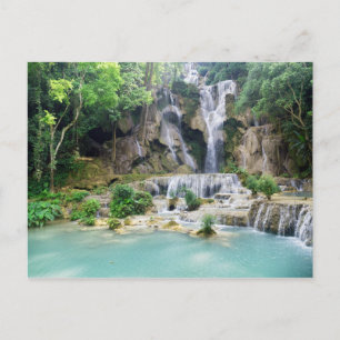 Khoung Si Herfsten, Forest Waterfall, Laos Briefkaart
