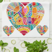 KHS Kleurrijke Waterverf Hart Vormt Keuken Handdoe Theedoek (Gevouwen)