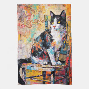 KHS Schattigee en kleurrijke Cat Floral Keukendoek Theedoek