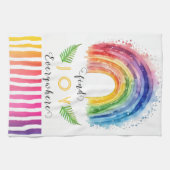 KHSWatercolor Whimsical Boho Rainbow Serviette de (Horizontal)