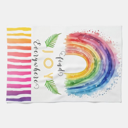 KHSWatercolor Whimsical Boho Rainbow Serviette de (Horizontal)