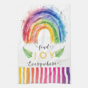 KHSWatercolor Whimsical Boho Rainbow Serviette de 