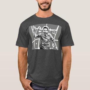 Khvicha Kvaratskhelia in grijswaarden T-shirt